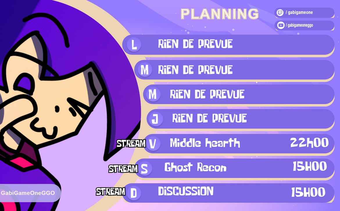 Planning Juillet Planning Juillet